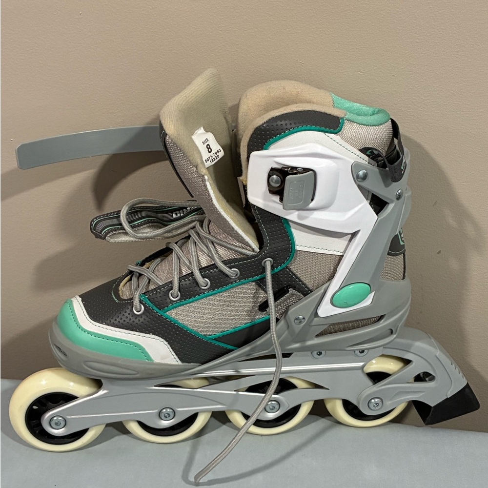 Women's Gray and Green Rollerblades